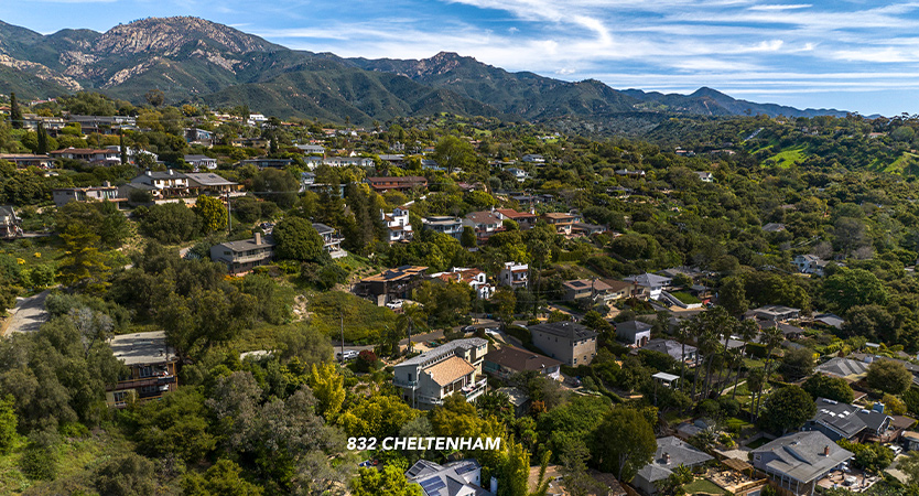 832 Cheltenham Santa Barbara California Location with Santa Ynez Mountains